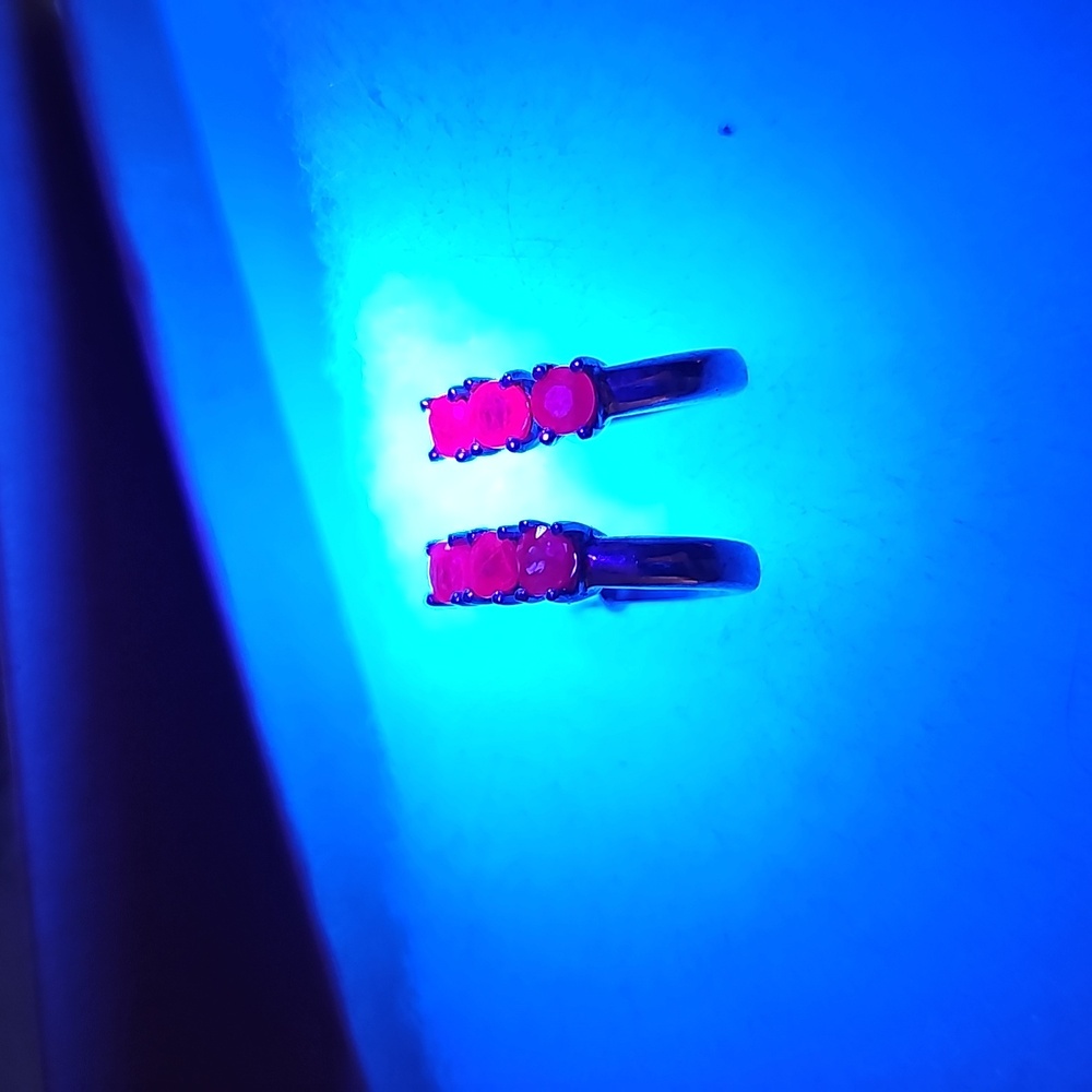 Sterling Silver Natural Ruby Earrings